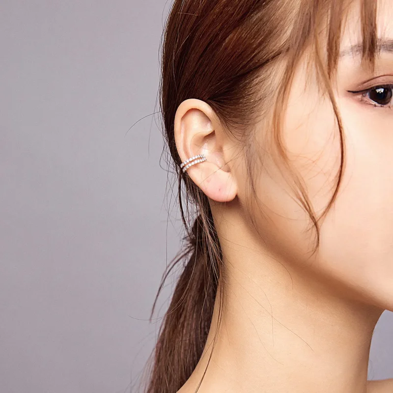 (image for) Pandora Style Silver Dazzling Ear clip - SCE904 - View 5