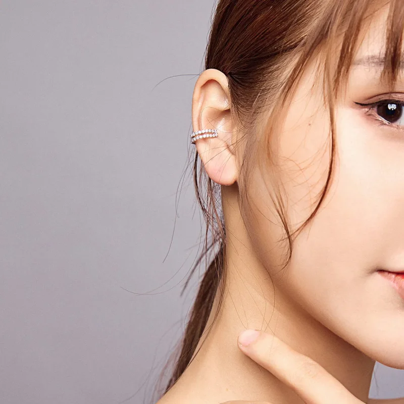 (image for) Pandora Style Silver Dazzling Ear clip - SCE904 - View 6