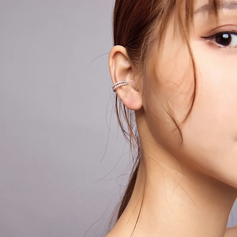(image for) Pandora Style Silver Dazzling Ear clip - SCE904 - View 7