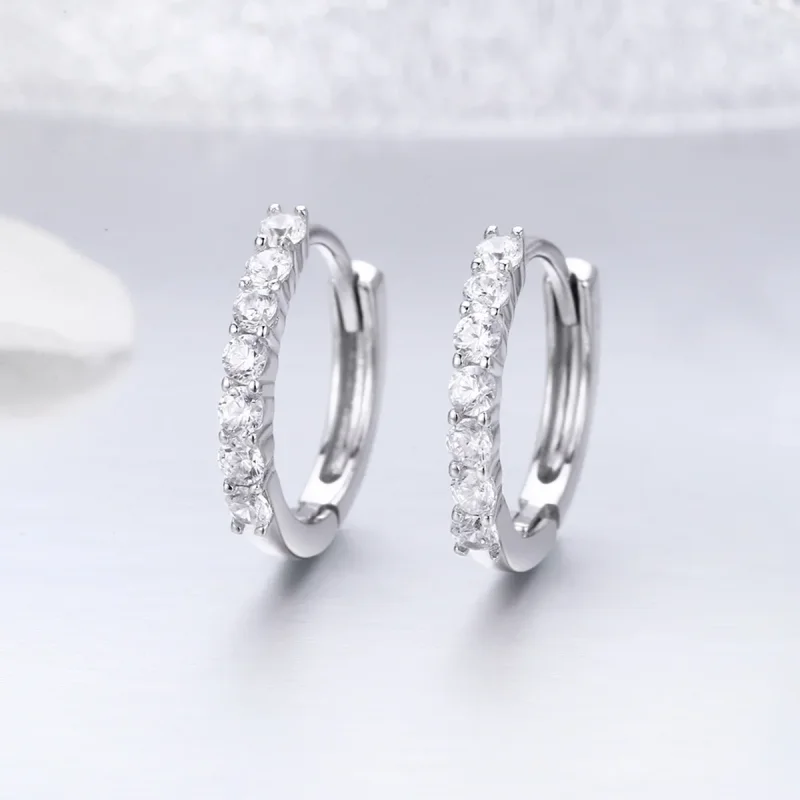 (image for) Pandora Style Silver Declaration of Grace Hoop Earrings - SCE351-1H - View 6