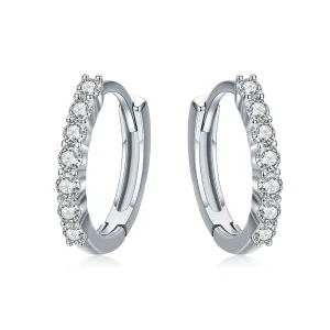 (image for) Pandora Style Silver Declaration of Grace Hoop Earrings - SCE351-1H