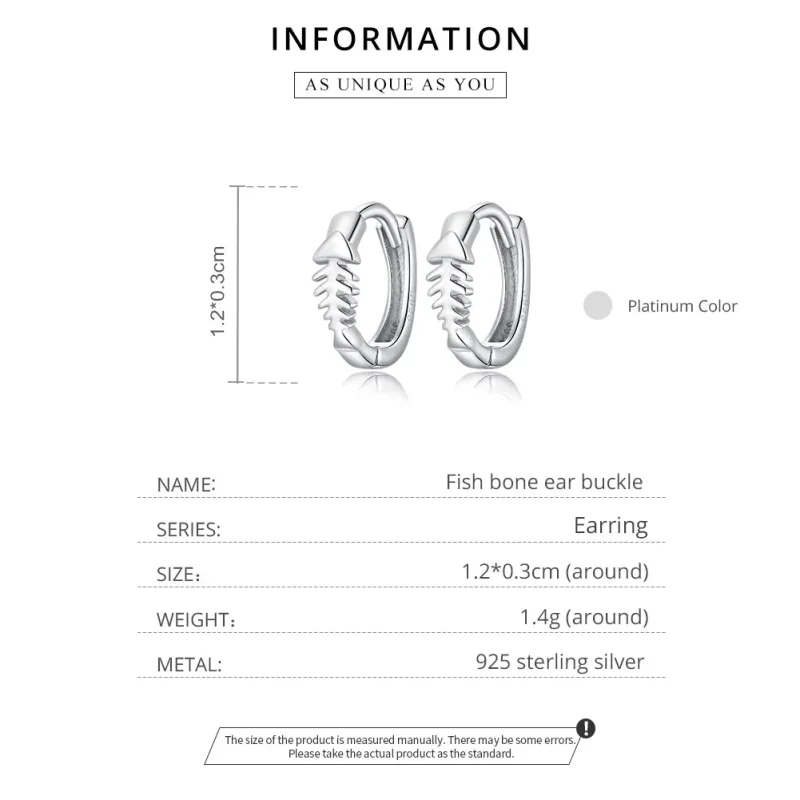 (image for) Pandora Style Silver Delicate Fish Bones Hoop Earrings - SCE1108 - View 8
