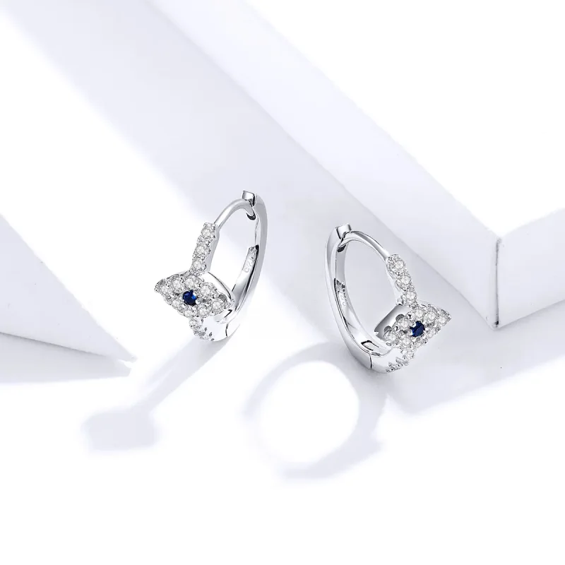 (image for) Pandora Style Silver Devil'S Eye Hoop Earrings - SCE783-A - View 2