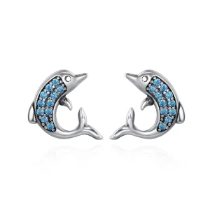 (image for) Pandora Style Silver Dolphin Stud Earrings - SCE223