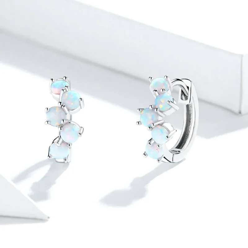 (image for) Pandora Style Silver Dream Bubbles Hoop Earrings - SCE941 - View 2