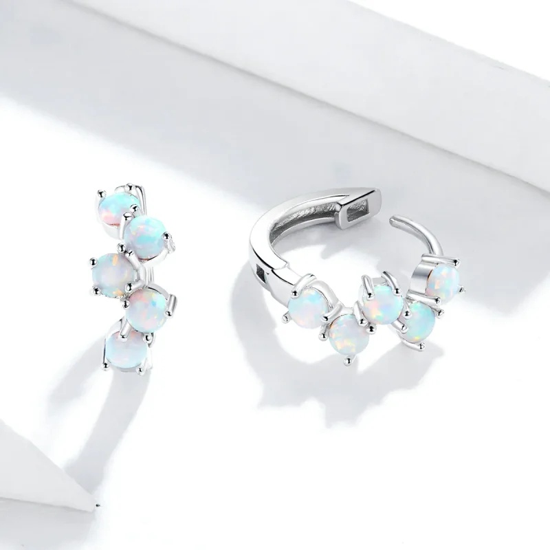 (image for) Pandora Style Silver Dream Bubbles Hoop Earrings - SCE941 - View 4