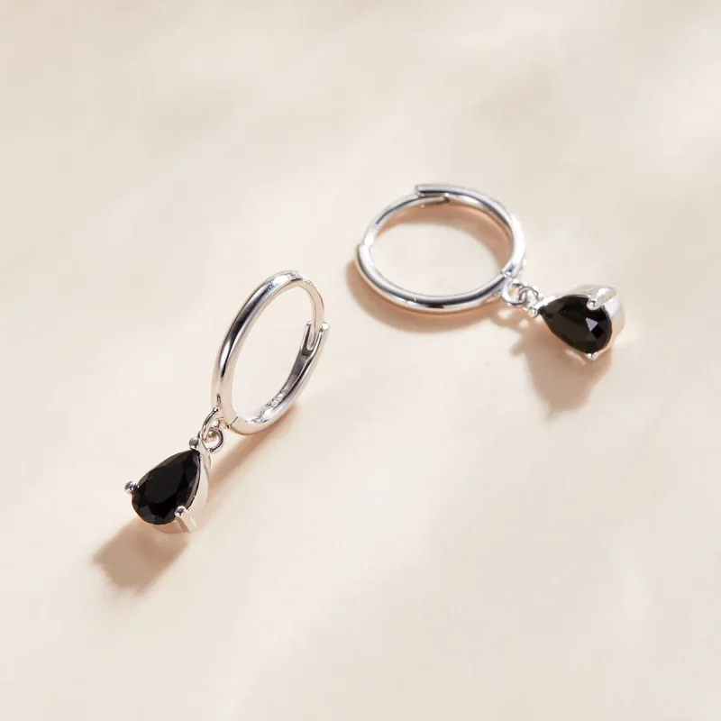 (image for) Pandora Style Silver Drop Dangle Earrings - SCE1018-BK - View 3