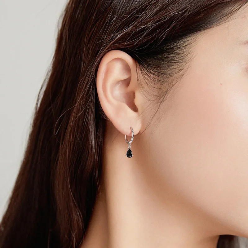 (image for) Pandora Style Silver Drop Dangle Earrings - SCE1018-BK - View 4