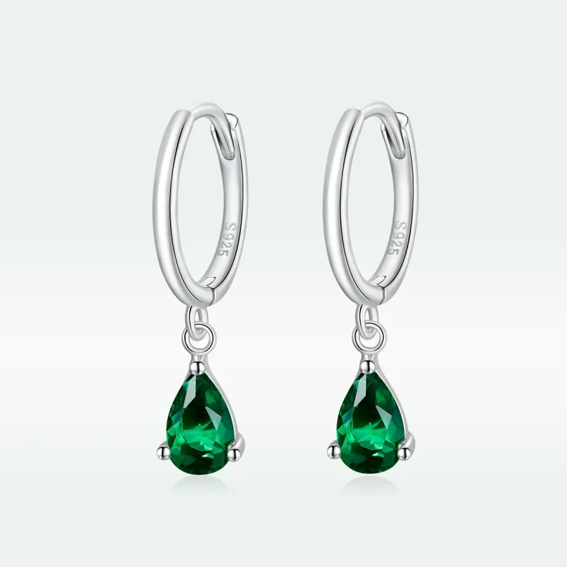 (image for) Pandora Style Silver Drop Dangle Earrings - SCE1018-GN - View 5