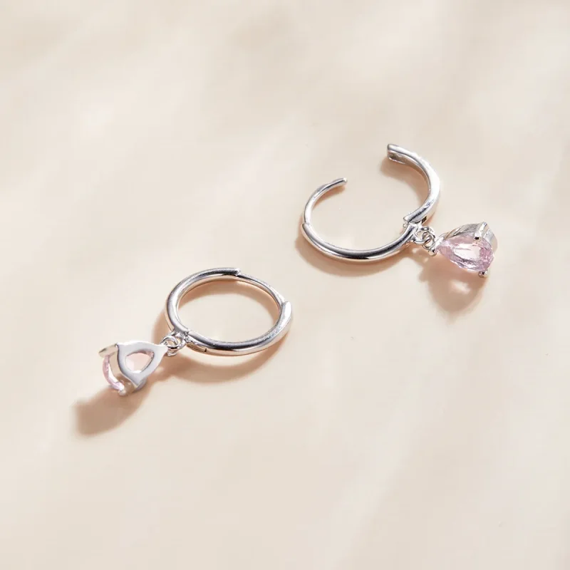(image for) Pandora Style Silver Drop Dangle Earrings - SCE1018-PK - View 3