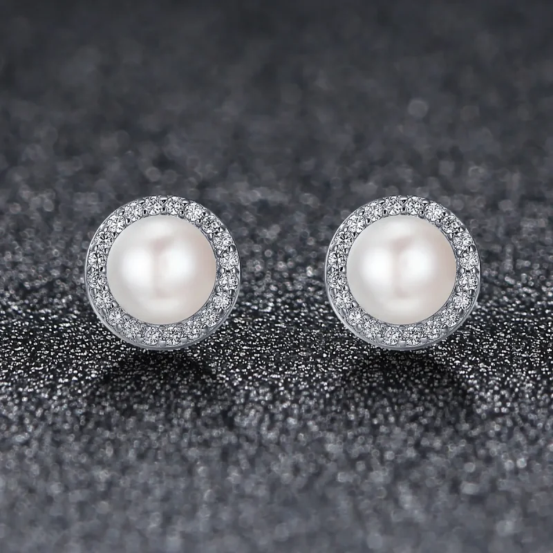 (image for) Pandora Style Silver Elegant Monologue Stud Earrings - SCE122 - View 3