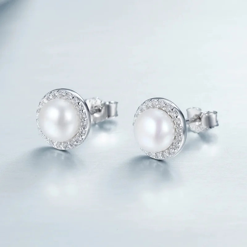 (image for) Pandora Style Silver Elegant Monologue Stud Earrings - SCE122 - View 4