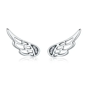 (image for) Pandora Style Silver Elf Wings Stud Earrings - SCE343
