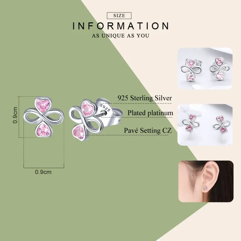 (image for) Pandora Style Silver Endless Love Stud Earrings - SCE455 - View 4