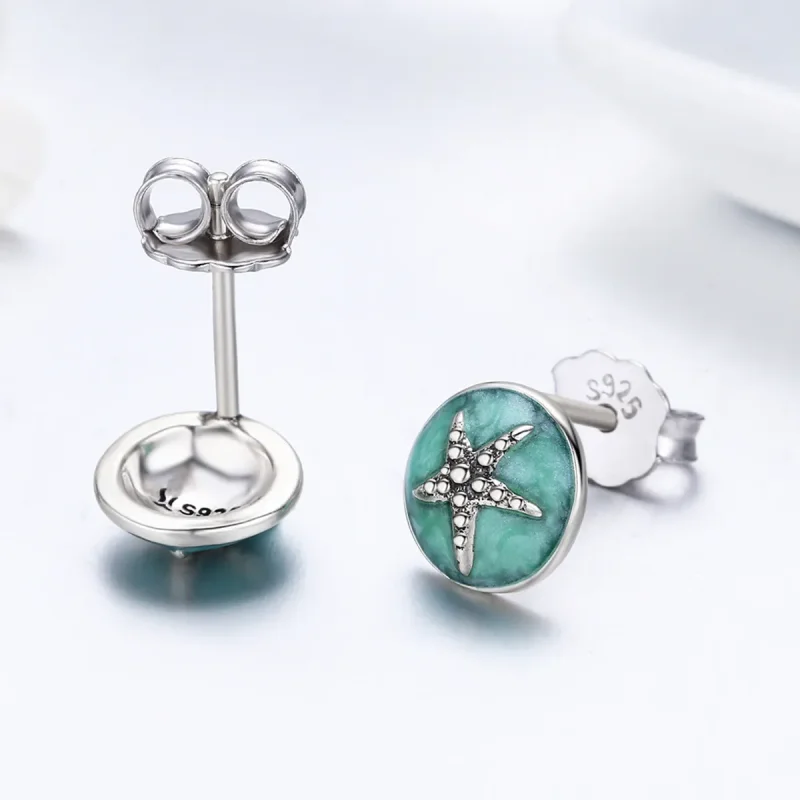 (image for) Pandora Style Silver Fantasy Starfish Stud Earrings - SCE205 - View 6