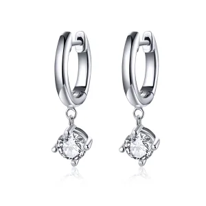 Pandora Style Silver Flash Girl Hanging Earrings - SCE553 (image for) Pandora Style Silver Flash Girl Hanging Earrings - SCE553
