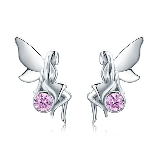 (image for) Pandora Style Silver Flower Fairy Stud Earrings - SCE395