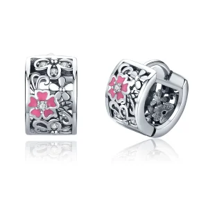 Pandora Style Silver Flower Language Stud Earrings - SCE541 (image for) Pandora Style Silver Flower Language Stud Earrings - SCE541