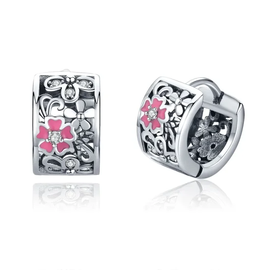(image for) Pandora Style Silver Flower Language Stud Earrings - SCE541