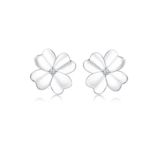 (image for) Pandora Style Silver Silver Flower Stud Earrings - SCE864
