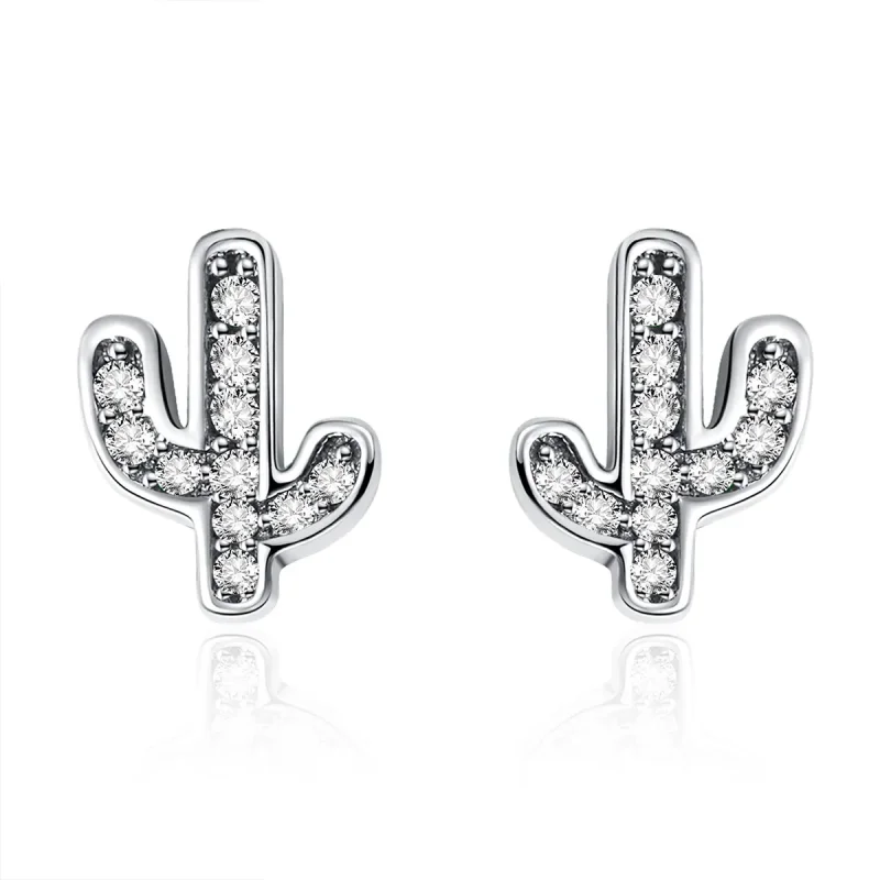 (image for) Pandora Style Silver Fresh Cactus Stud Earrings - SCE286