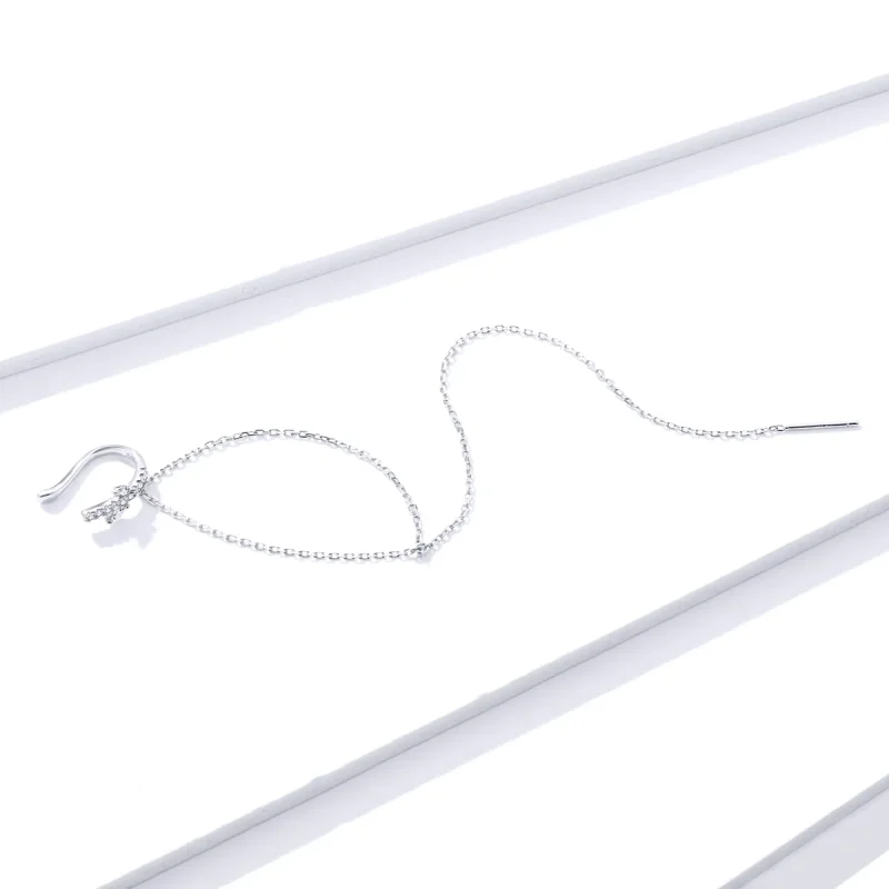 (image for) Pandora Style Silver Fresh Grass Dangle Earrings - BSE363 - View 3