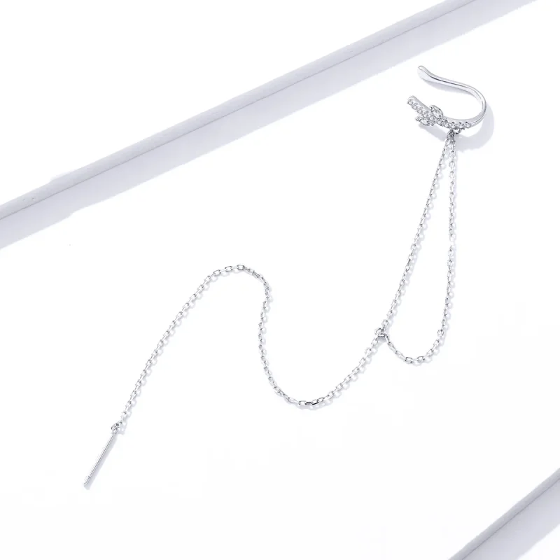 (image for) Pandora Style Silver Fresh Grass Dangle Earrings - BSE363 - View 4