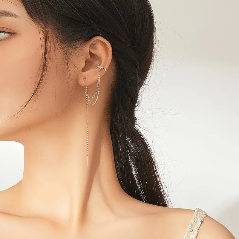 (image for) Pandora Style Silver Fresh Grass Dangle Earrings - BSE363 - View 6