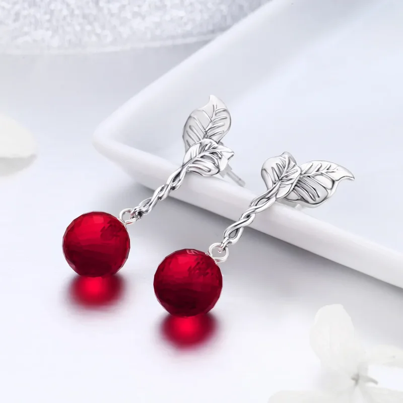 (image for) Pandora Style Silver Fruit of Passion Hanging Earrings - SCE356 - View 4