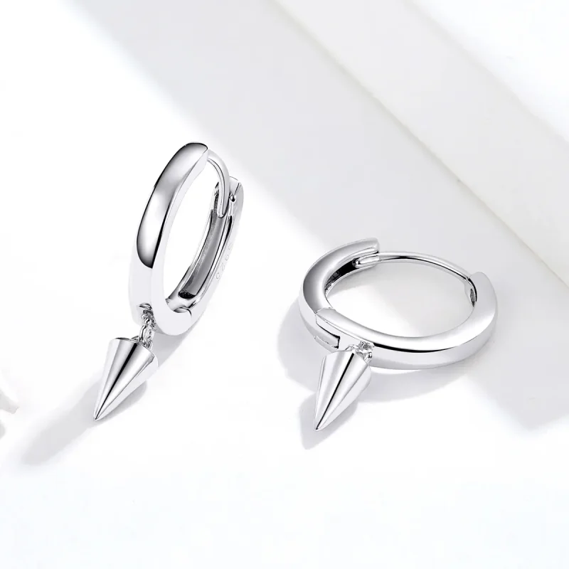 (image for) Pandora Style Silver Geometry Dangle Earrings - SCE744 - View 2