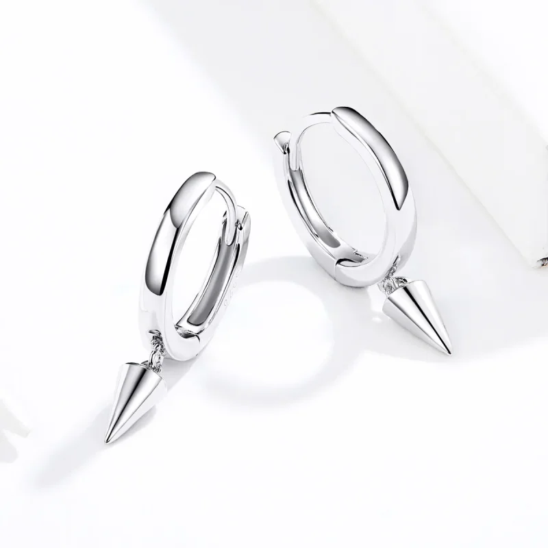 (image for) Pandora Style Silver Geometry Dangle Earrings - SCE744 - View 4