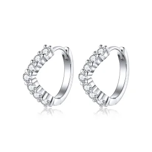 (image for) Pandora Style Silver Geometry Hoop Earrings - SCE844