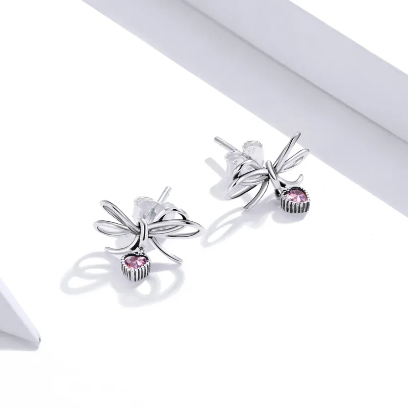 (image for) Pandora Style Silver Gift With Bow Stud Earrings - SCE962 - View 4