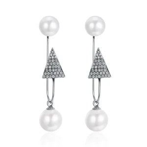 (image for) Pandora Style Silver Glamour Light Cone Hanging Earrings - SCE136