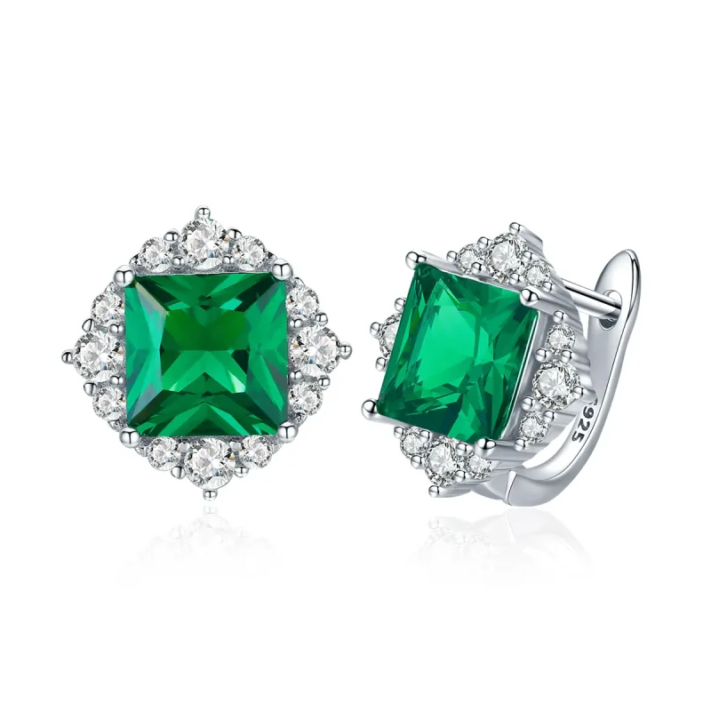 (image for) Pandora Style Silver Green Aurora Stud Earrings - SCE540