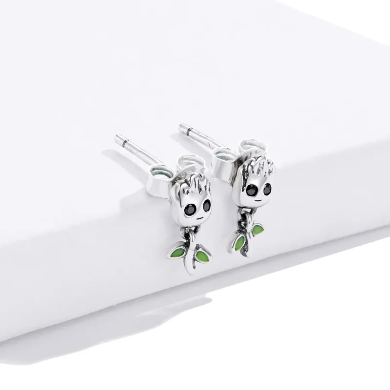 (image for) Pandora Style Silver Groot Stud Earrings - SCE900 - View 4