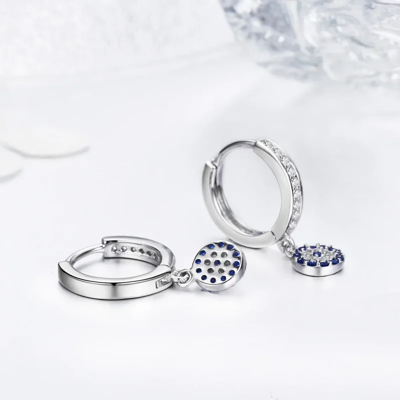 (image for) Pandora Style Silver Hanging Earrings - SCE058 - View 4