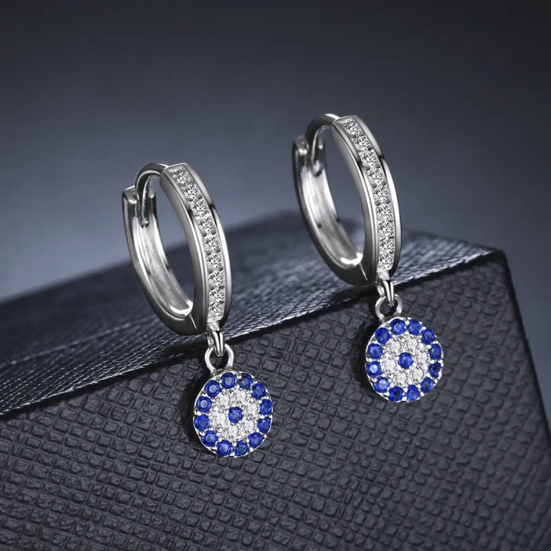 (image for) Pandora Style Silver Hanging Earrings - SCE058 - View 5