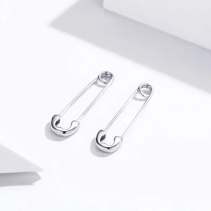 (image for) Pandora Style Silver Happy Paper Stud Earrings - SCE695-A - View 2