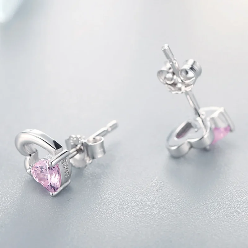 (image for) Pandora Style Silver Heart and Soul Stud Earrings - SCE090 - View 5