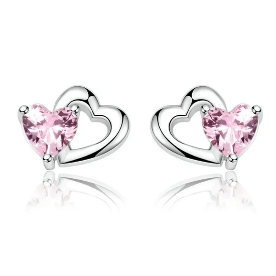 (image for) Pandora Style Silver Heart and Soul Stud Earrings - SCE090