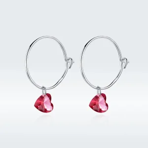 (image for) Pandora Style Silver Heart Dangle Earrings - BSE317