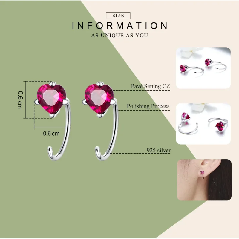 (image for) Pandora Style Silver Heartbeat Hanging Earrings - SCE531 - View 3