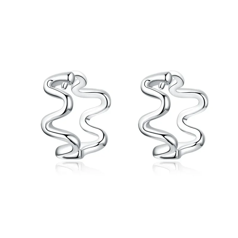 (image for) Pandora Style Silver Heartbeats Radians Stud Earrings - SCE672