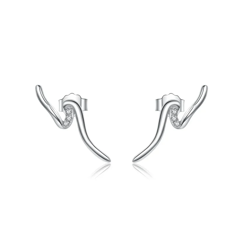 (image for) Pandora Style Silver Heartbeats Stud Earrings - SCE620