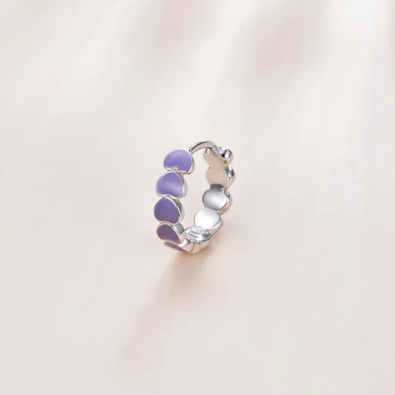 (image for) Pandora Style Silver Hearts Hoop Earrings - SCE1052-VT - View 2