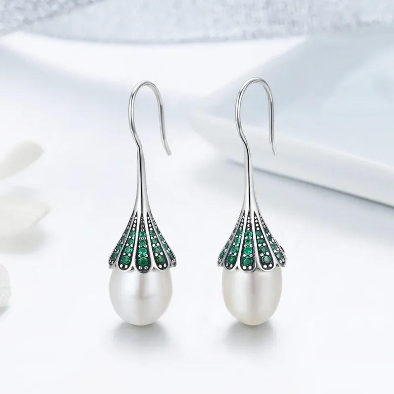 (image for) Pandora Style Silver Her Whisper Hanging Earrings - SCE204 - View 5