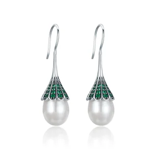 (image for) Pandora Style Silver Her Whisper Hanging Earrings - SCE204