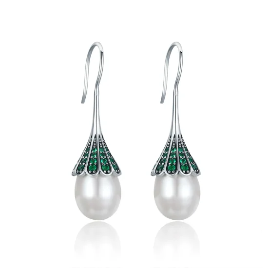 (image for) Pandora Style Silver Her Whisper Hanging Earrings - SCE204