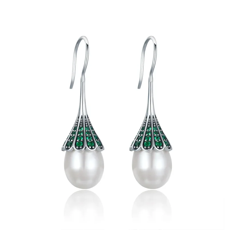 (image for) Pandora Style Silver Her Whisper Hanging Earrings - SCE204